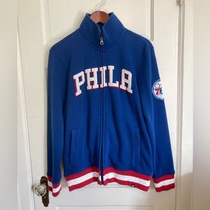 Philadelphia 76ers Full Zip Sweatshirt Jacket, 47 Brand - Men’s Small
